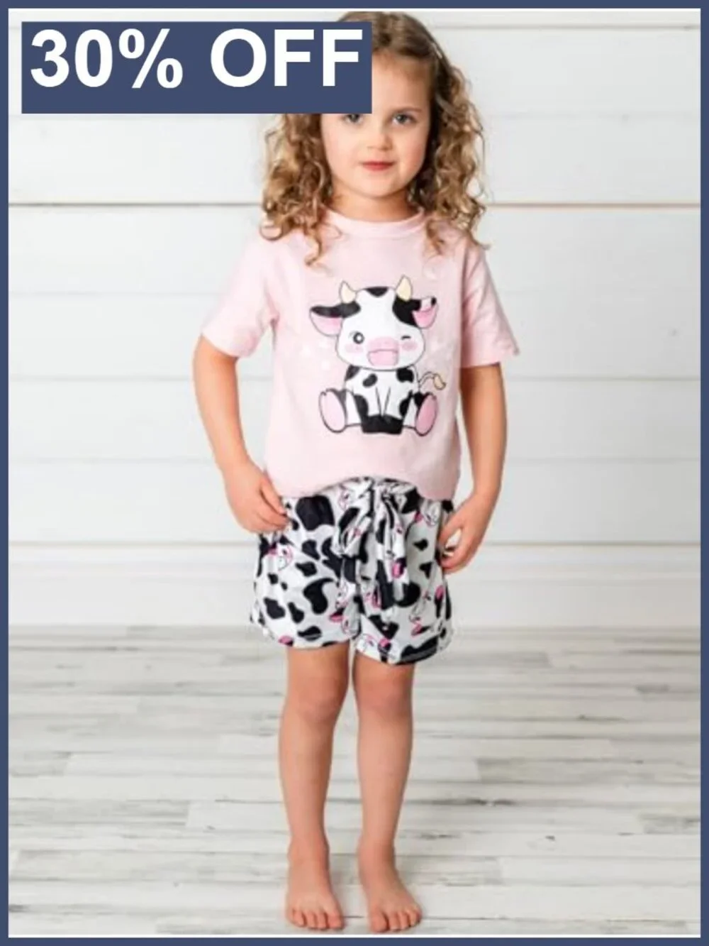 Toddler Girls 2pc Shirt Shorts Set Cotton Spandex Pockets Crew Neck